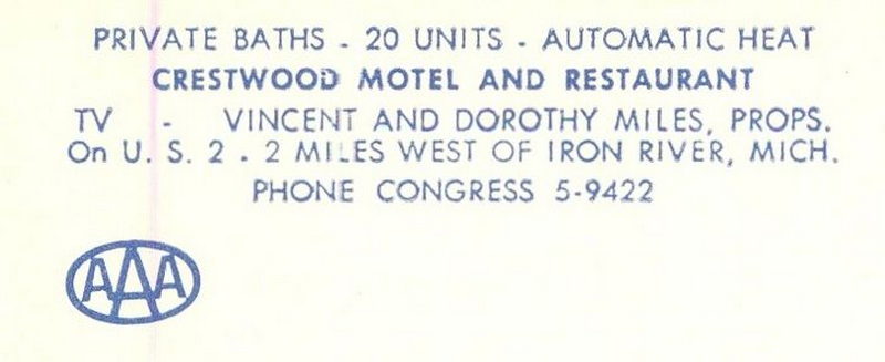 Crestwood Motel - Vintage Postcard (newer photo)